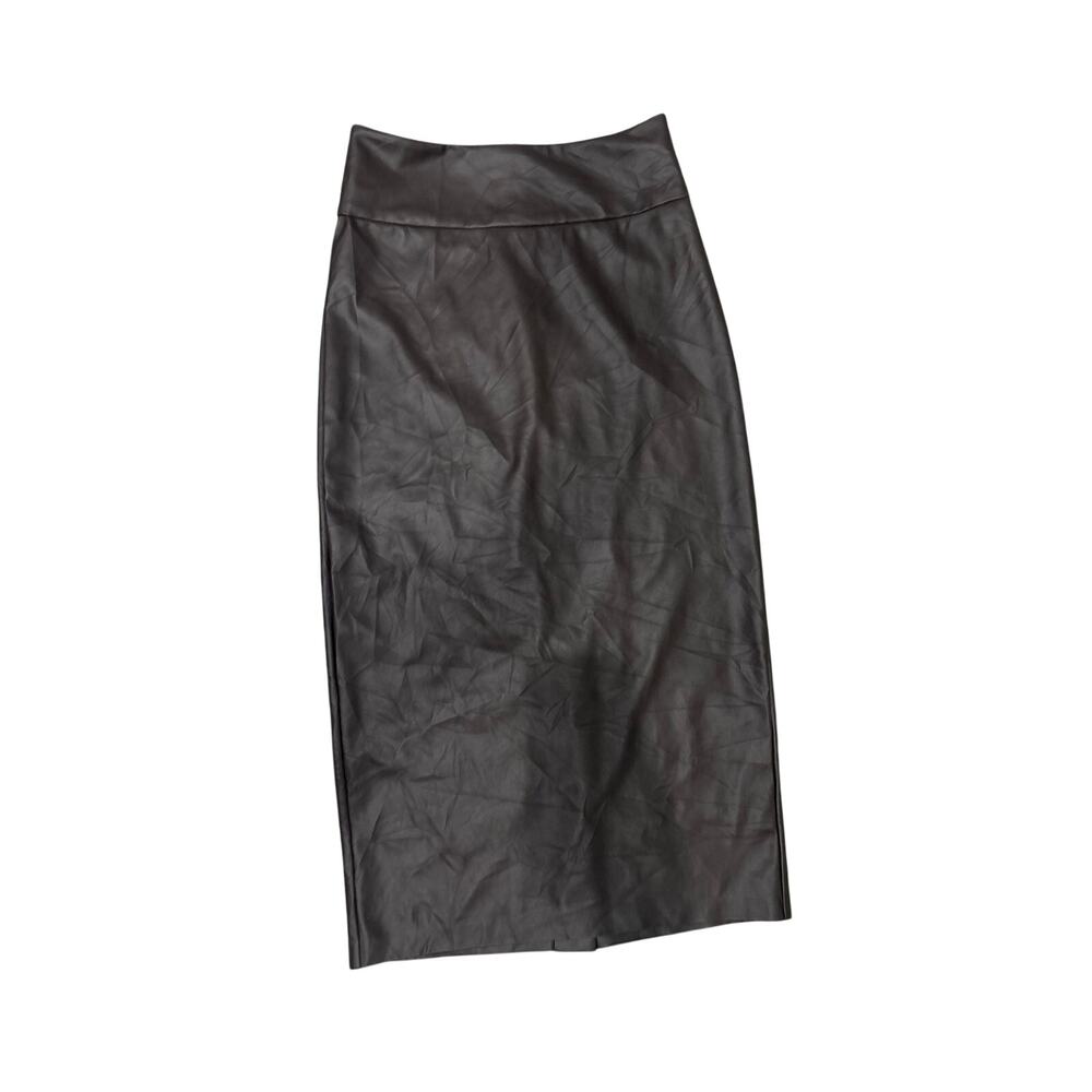 Enzo costa brown faux leather skirt